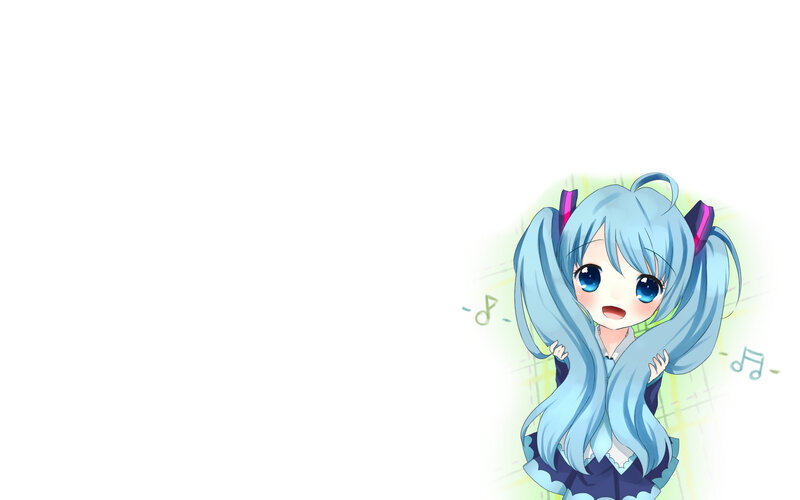 Chibi Anime Girl — Blue, Cheerful