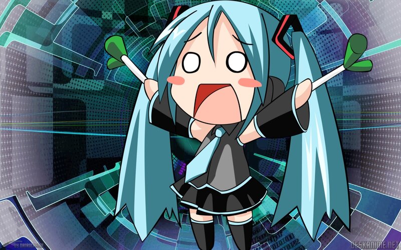 Chibi Anime Girl — Blue, Energetic