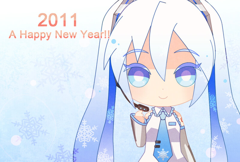 Chibi Anime Girl — Blue, Festive