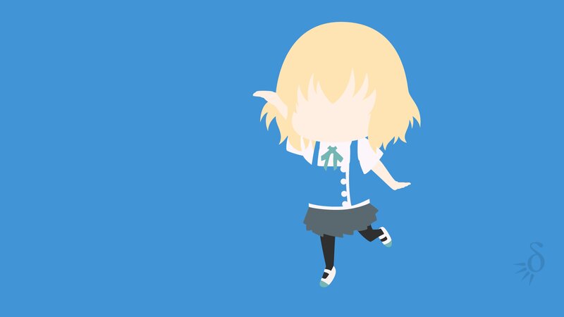 Chibi Anime Girl — Blue, Playful, Blonde Hair