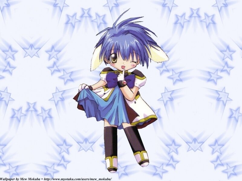 Chibi Anime Girl — Blue, Playful