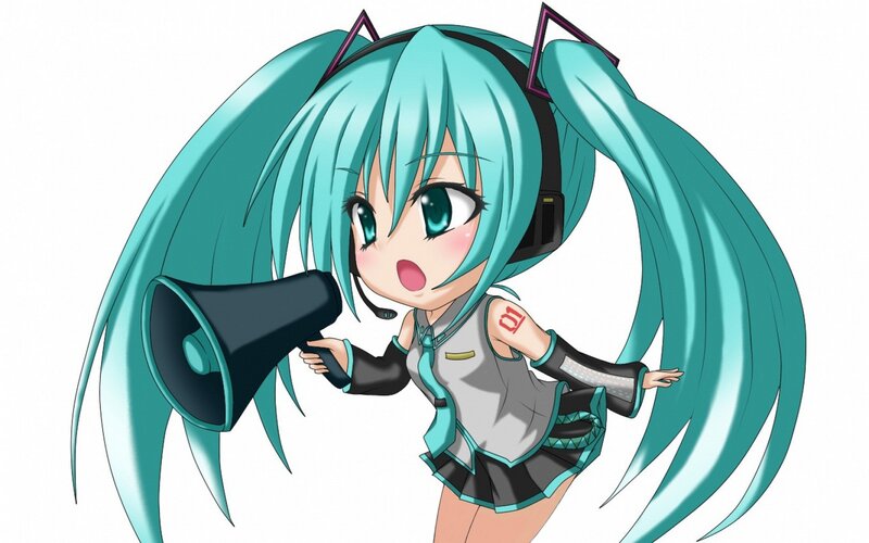 Chibi Anime Girl — Cyan, Energetic