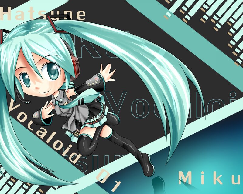 Chibi Anime Girl — Cyan, Playful, Headset