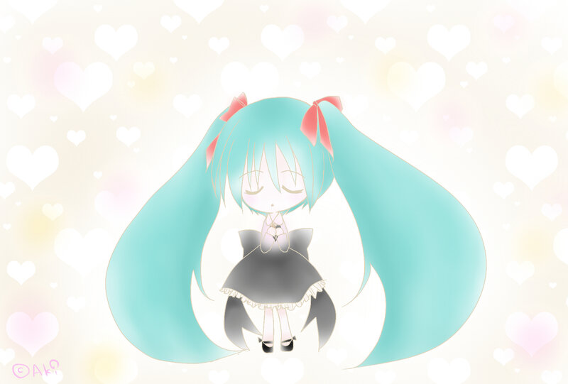 Chibi Anime Girl — Cyan, Serene, Cute