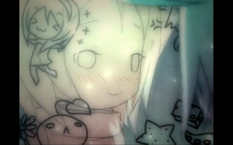 Chibi Anime Girl Drawing — White