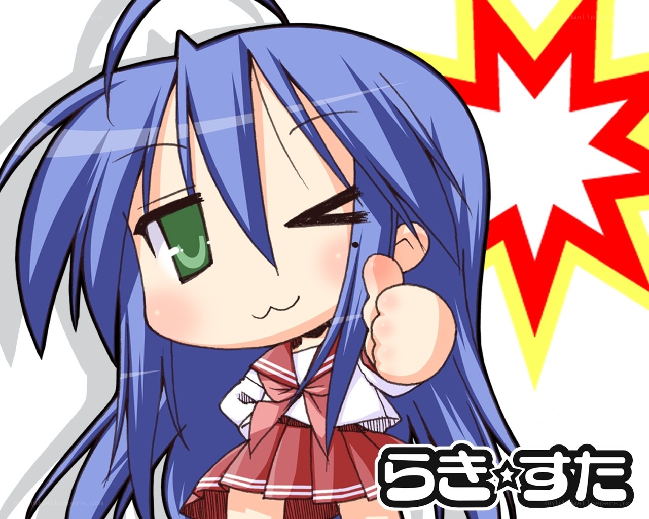 chibi anime girl giving thumbs up