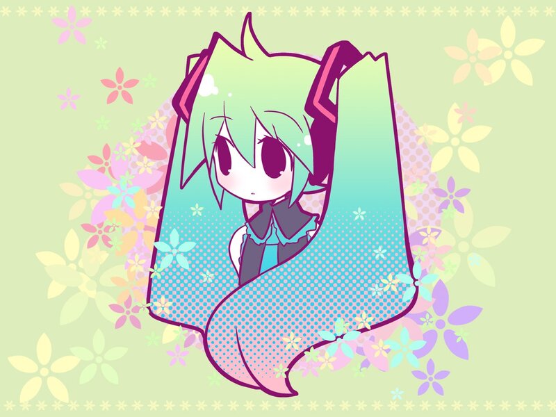 Chibi Anime Girl — Green, Playful