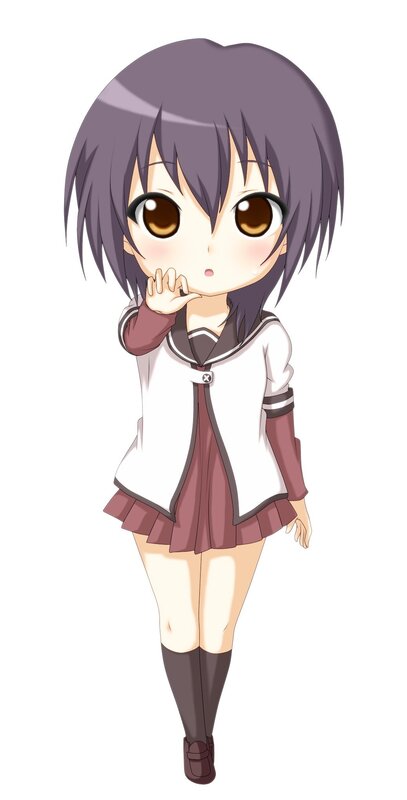 chibi anime girl in school uniform