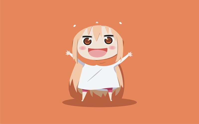 Chibi Anime Girl — Orange, Happy