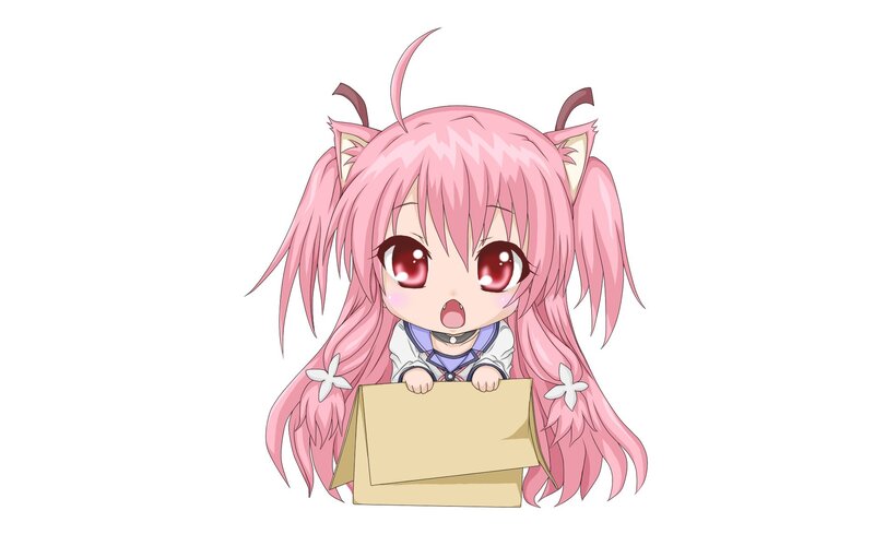 Chibi Anime Girl — Pink, Surprised