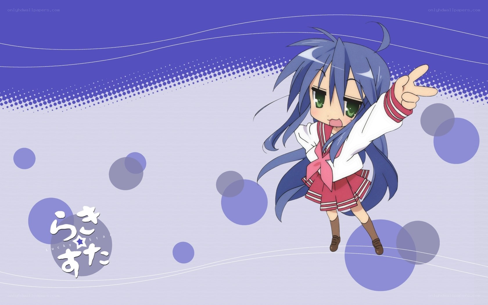 Chibi anime girl pointing