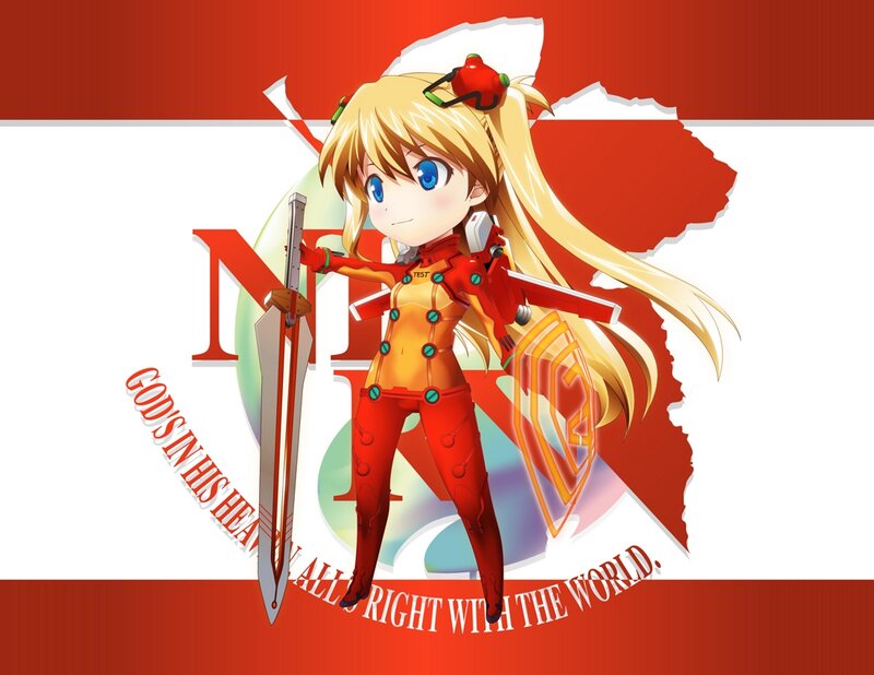 Chibi Anime Girl — Red, Determined