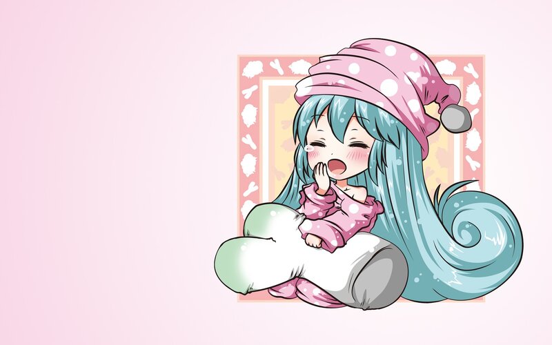 chibi anime girl sleeping