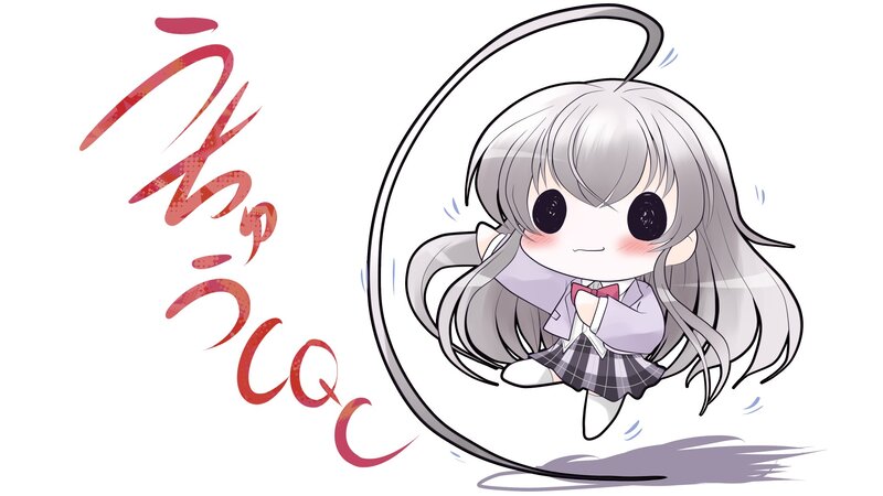 Chibi Anime Girl — White, Playful, School Uniform