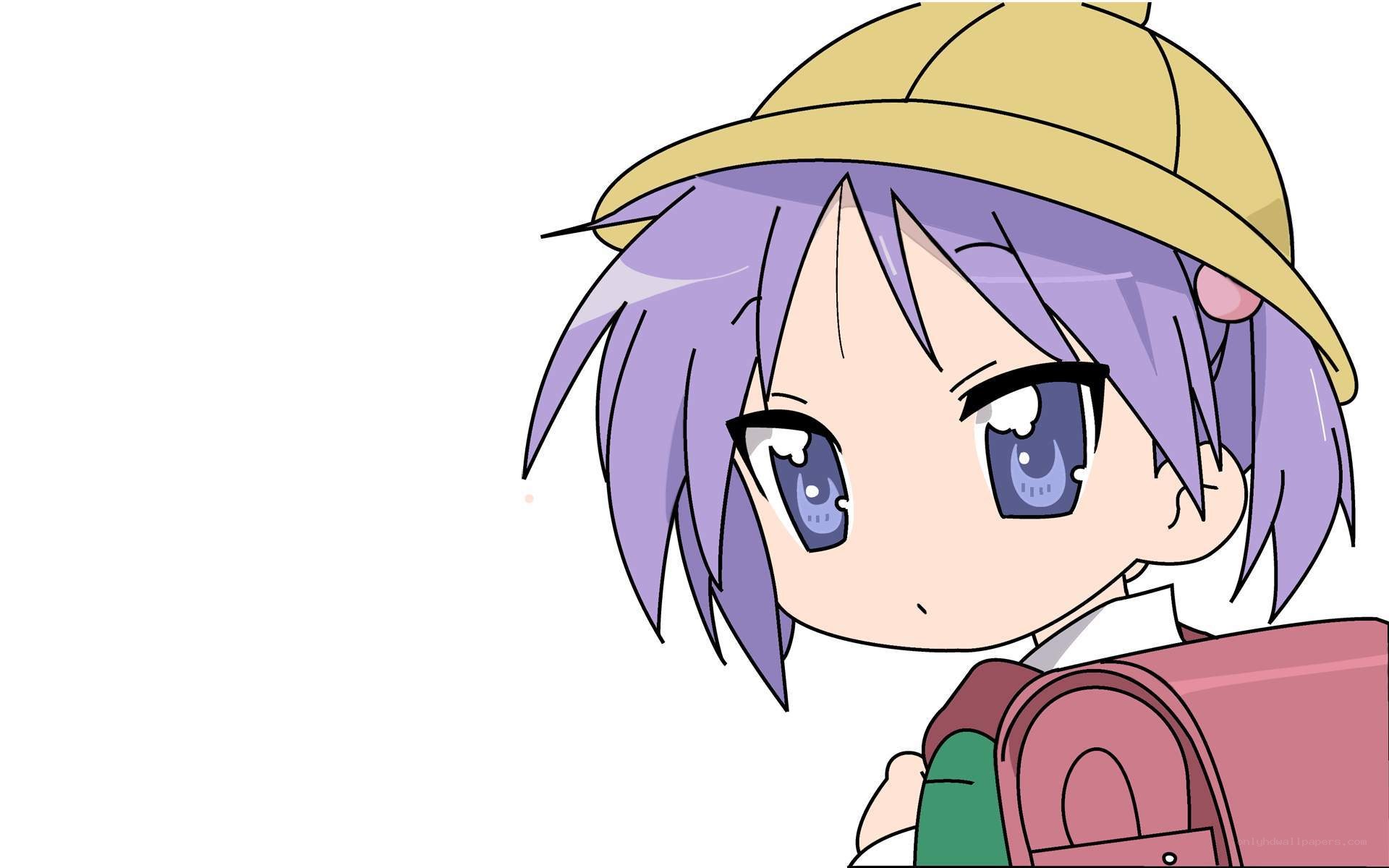 chibi anime girl with backpack