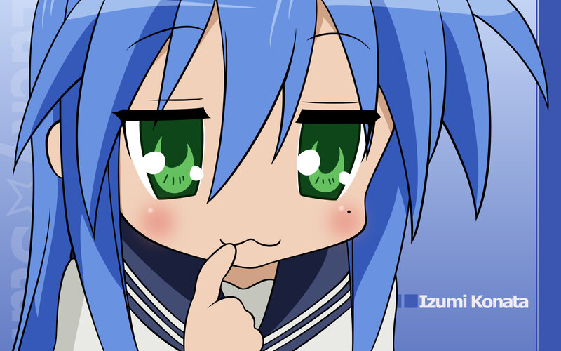 Chibi anime girl with blue hair