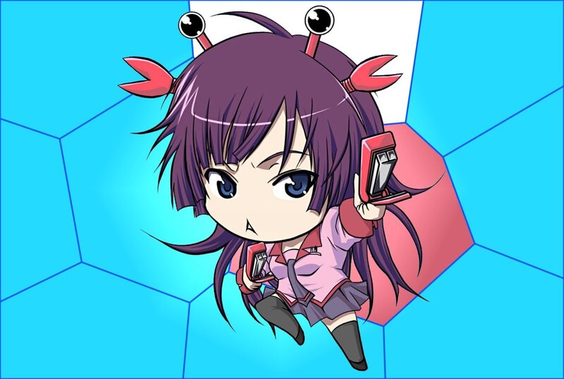 chibi anime girl with crab features