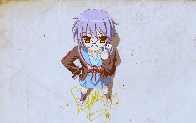 chibi anime girl with glasses
