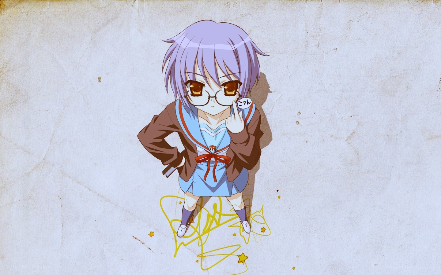 chibi anime girl with glasses