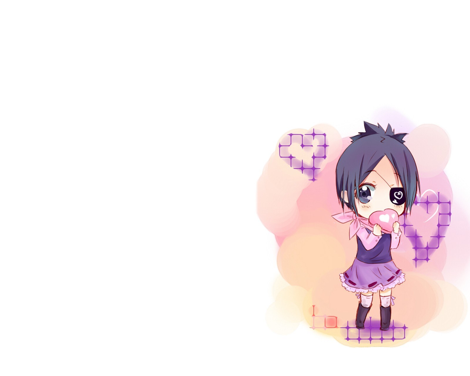 chibi anime girl with heart