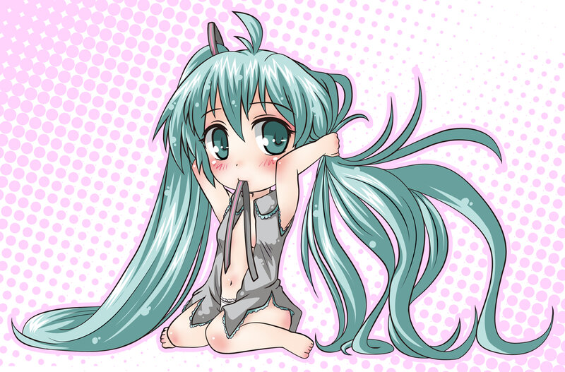 Chibi anime girl with long hair