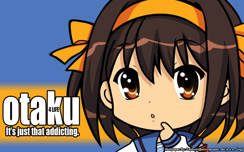 Chibi anime girl with otaku text