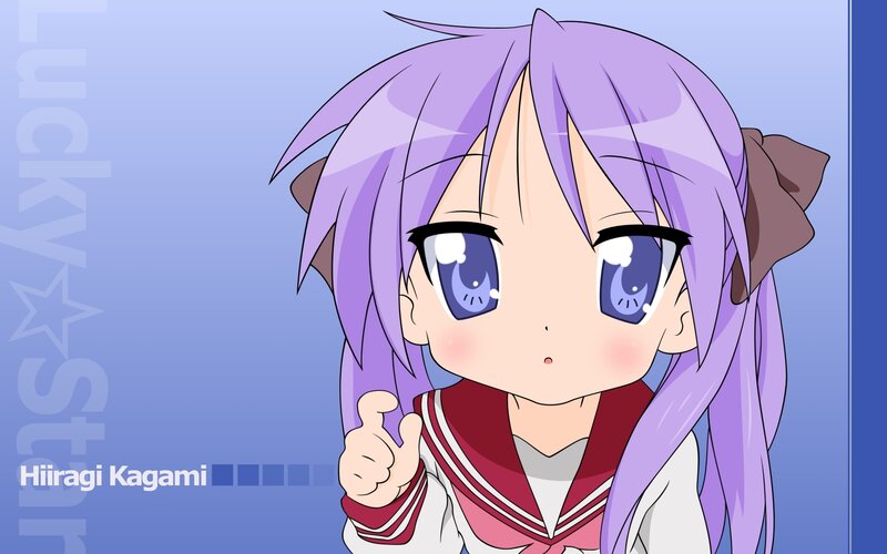 Chibi anime girl with purple hair