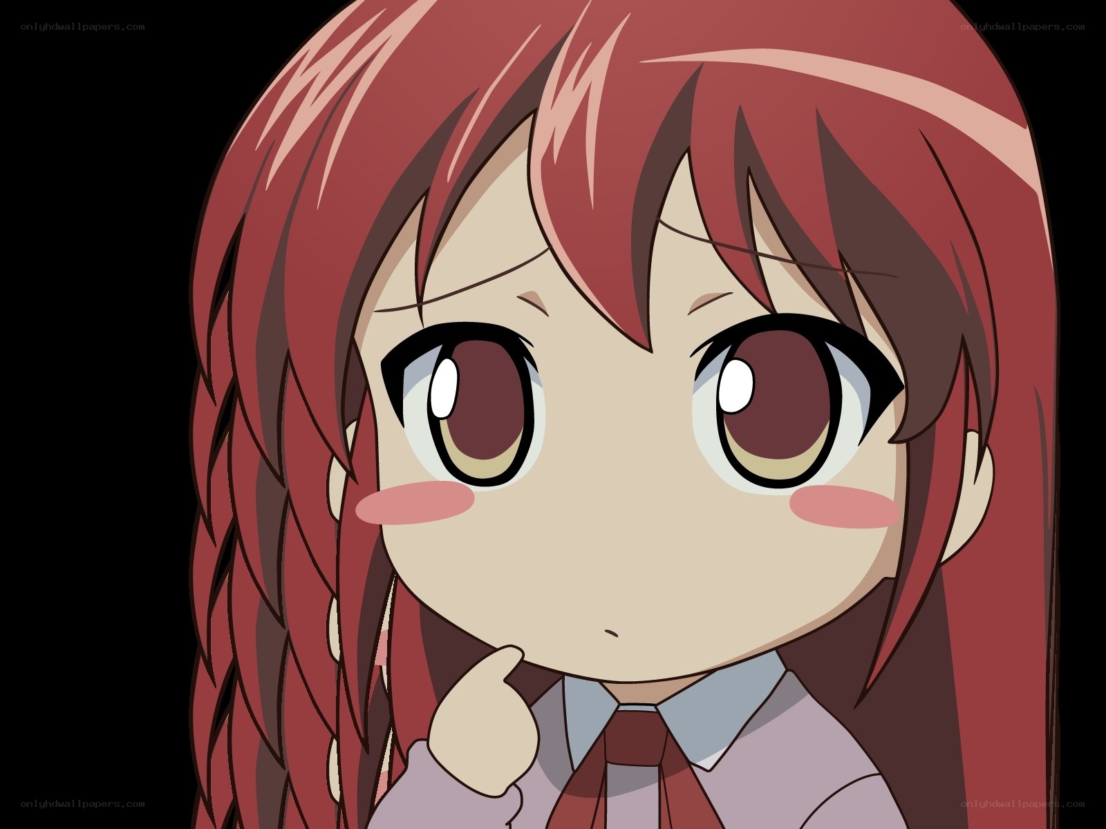 chibi anime girl with red hair