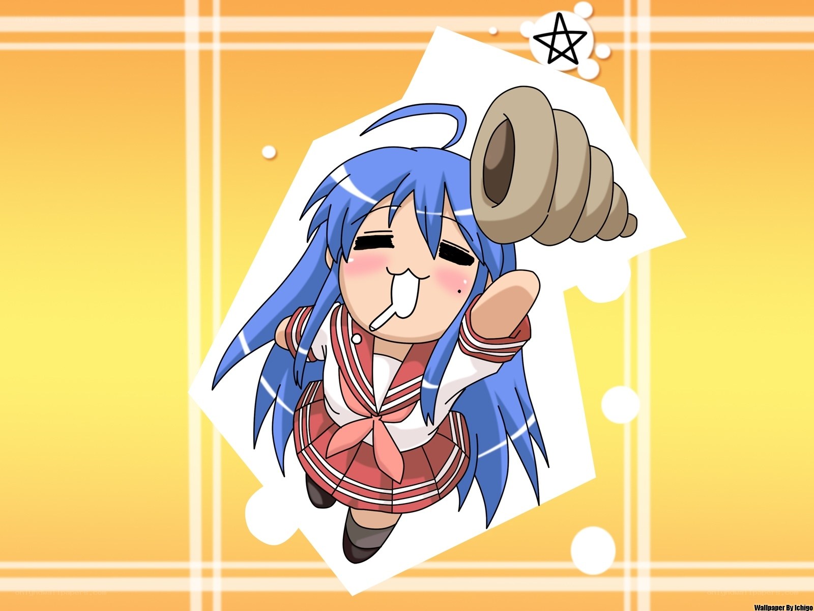 chibi anime girl with seashell