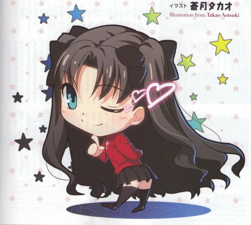 Chibi anime girl with stars