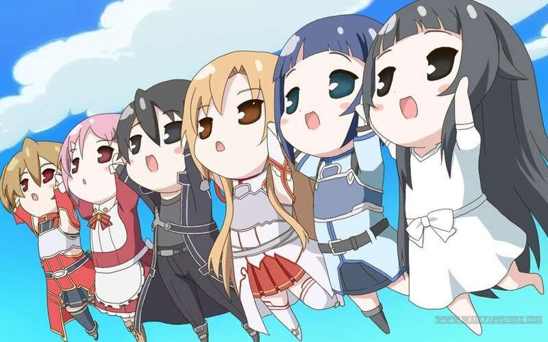 Chibi Anime Girls — Blue, Cheerful