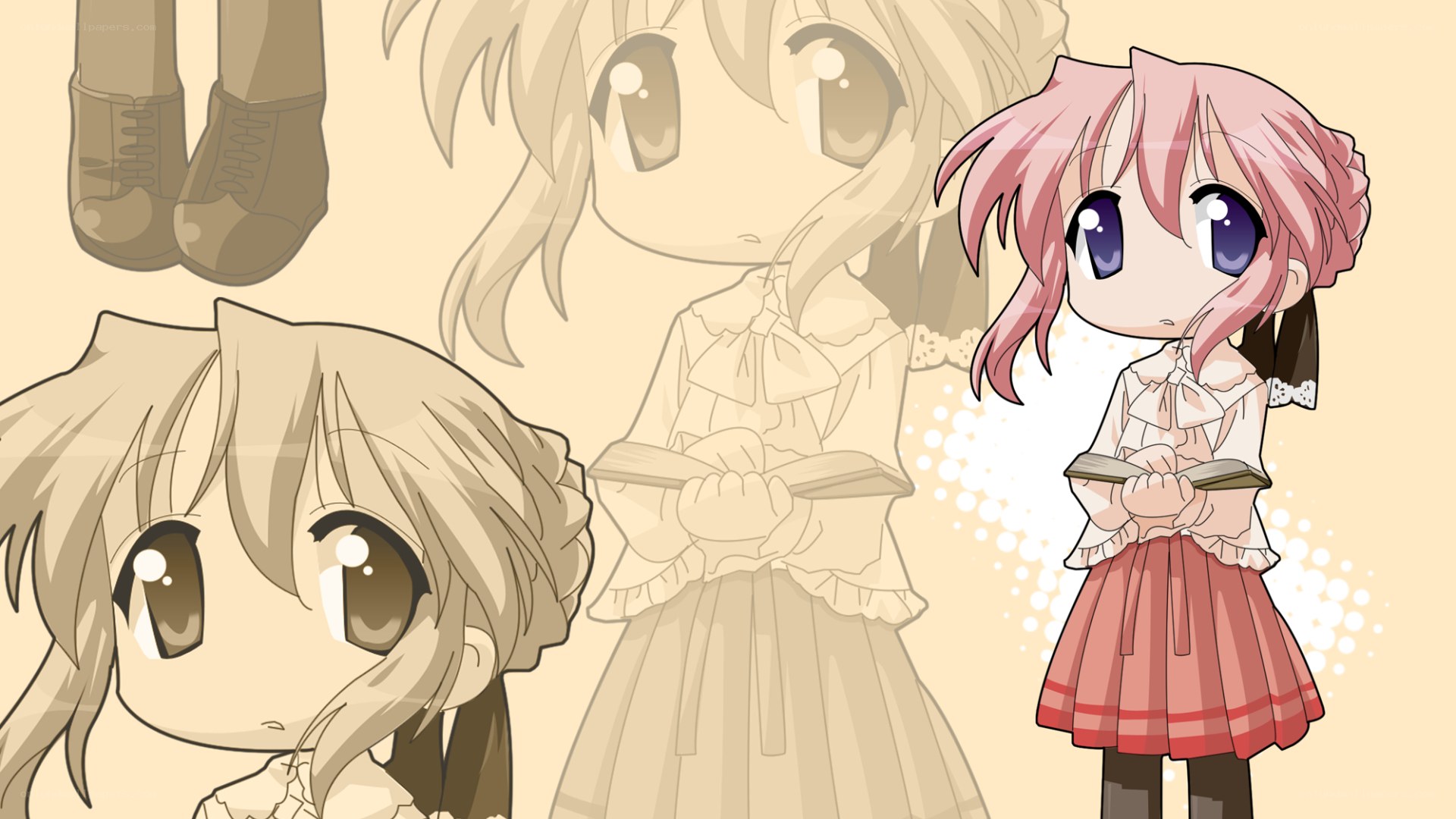chibi anime girls collage