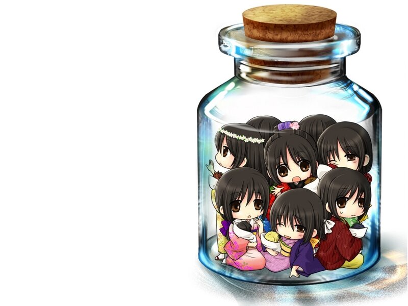 Chibi Anime Girls in a Jar