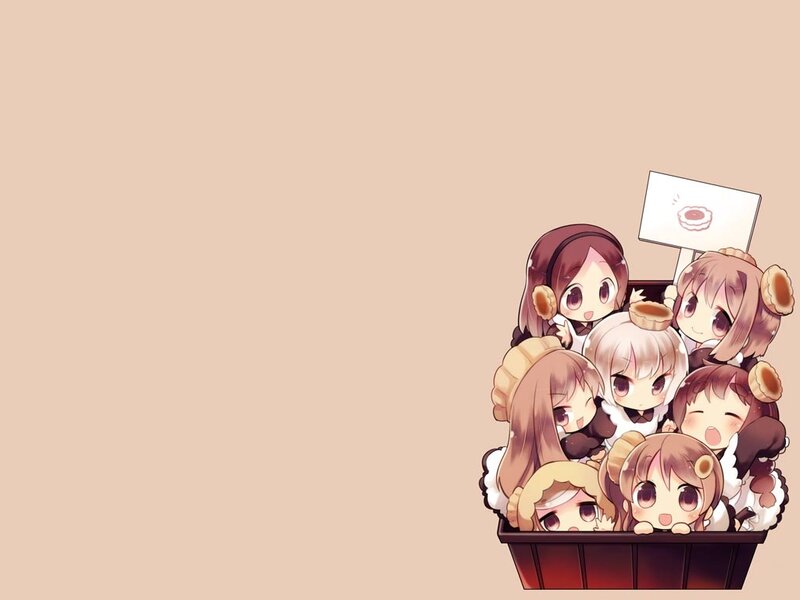 Chibi Anime Girls in Basket
