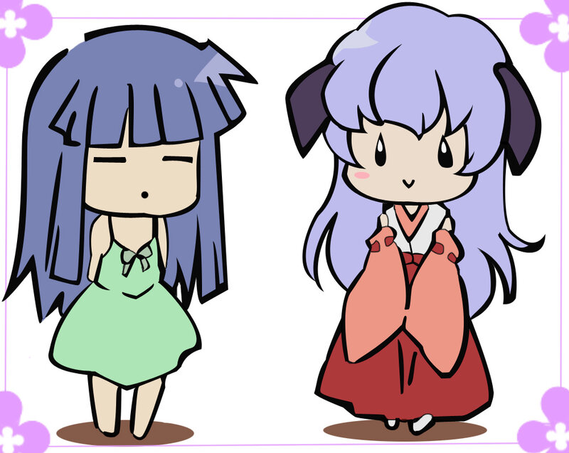 Chibi anime girls in different outfits