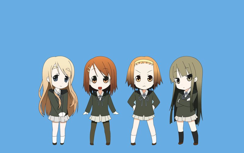 chibi anime girls in school uniforms