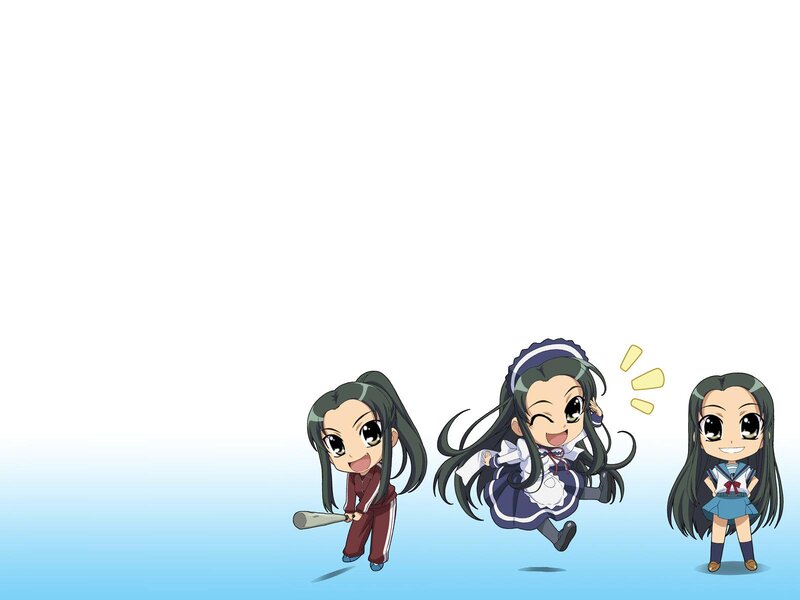 chibi anime girls in various outfits
