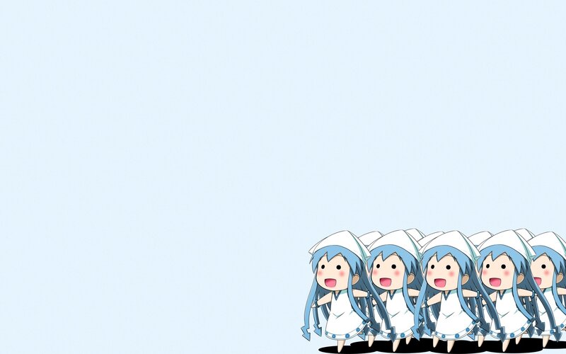 Chibi anime girls in white dresses