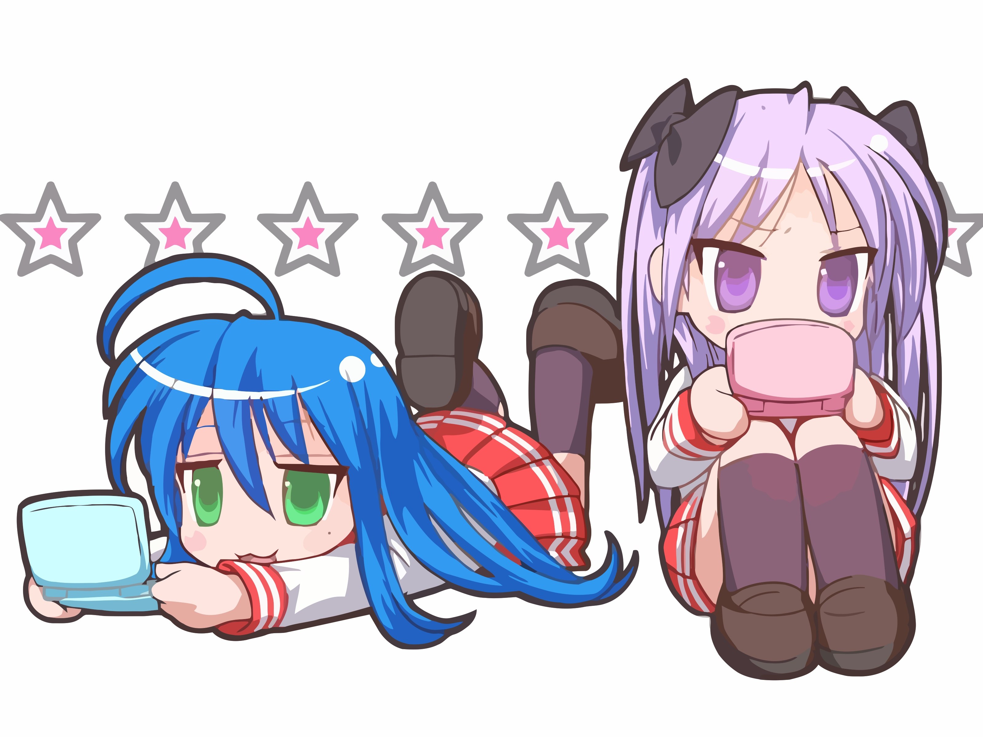 Chibi anime girls playing games