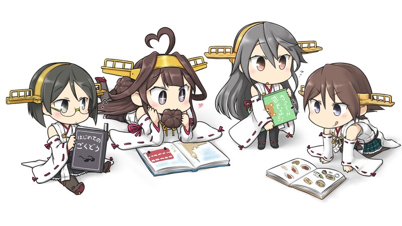 Chibi Anime Girls Reading