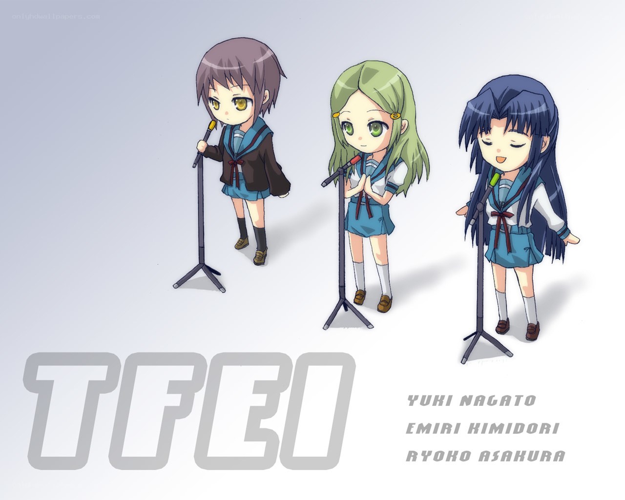 Chibi anime girls singing