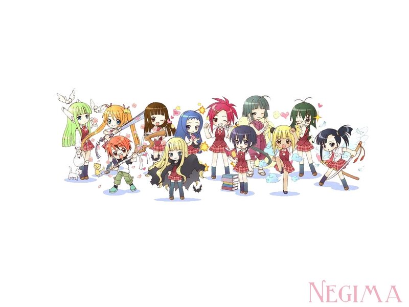 Chibi Anime Girls — White, Playful, School Uniforms