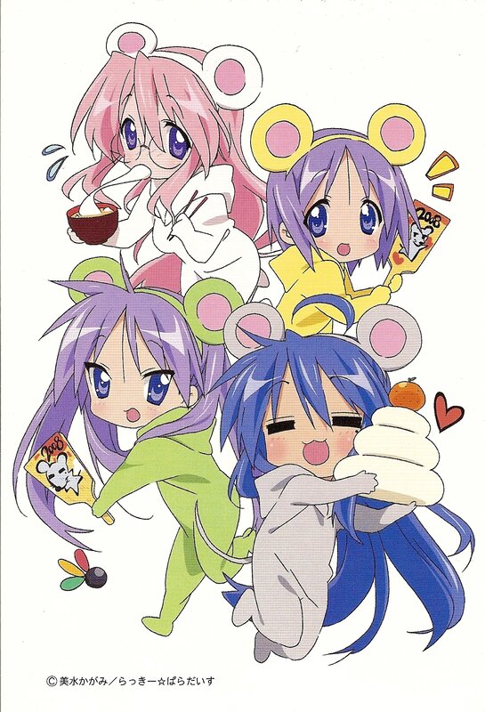 Chibi anime girls with food