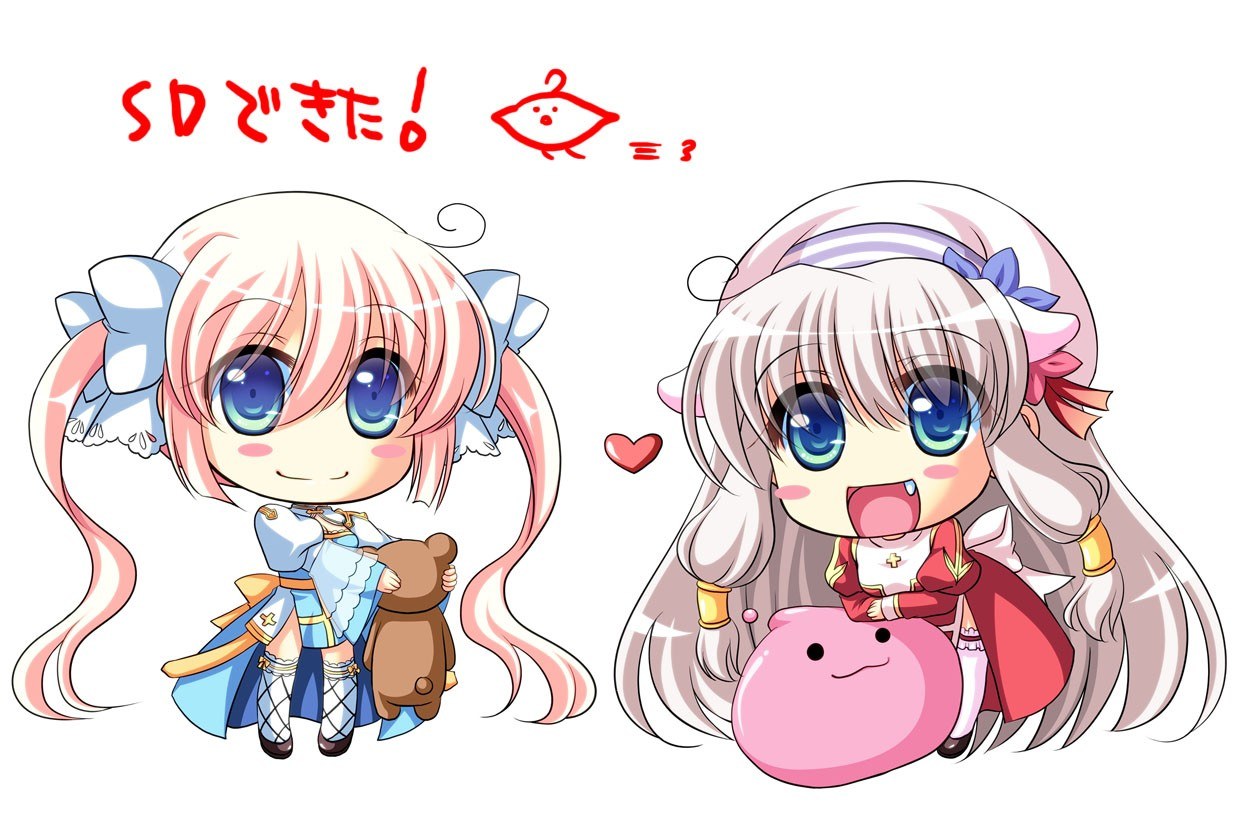 Chibi anime girls with plushies