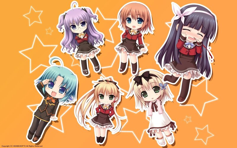 Chibi anime girls with stars