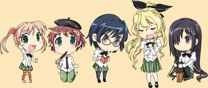 Chibi Anime Girls — Yellow, Cheerful
