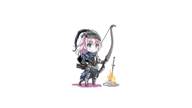 Chibi Archer Character — White