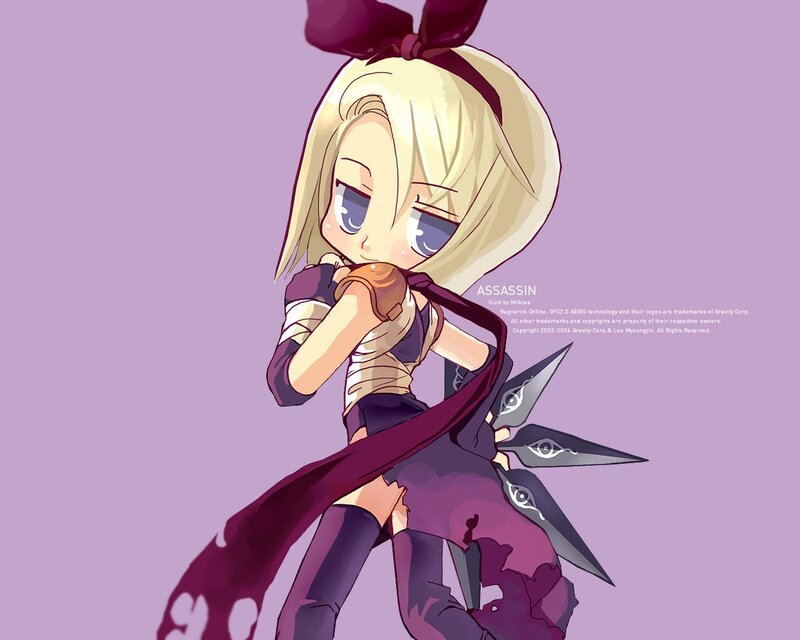Chibi Assassin Character — Purple