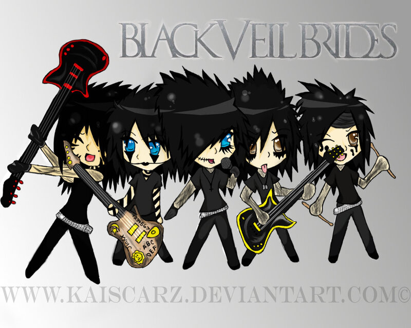 Chibi Band Members — Black, Energetic