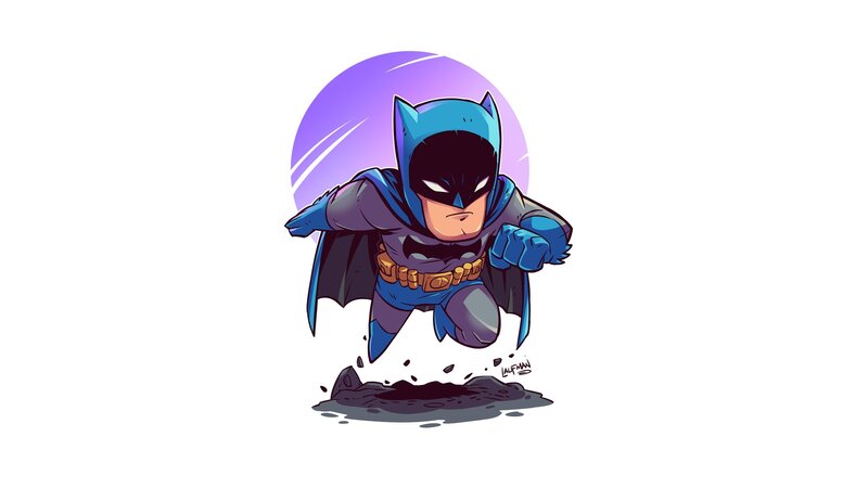 Chibi Batman Character — Blue, Dynamic